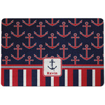 Nautical Anchors & Stripes Dog Food Mat w/ Name or Text