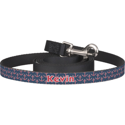 Nautical Anchors & Stripes Dog Leash (Personalized)