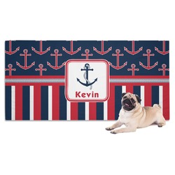 Nautical Anchors & Stripes Dog Towel (Personalized)