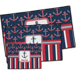 Nautical Anchors & Stripes Door Mat (Personalized)
