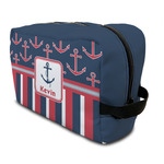 Nautical Anchors & Stripes Toiletry Bag / Dopp Kit (Personalized)
