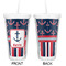 Nautical Anchors & Stripes Double Wall Tumbler with Straw - Approval