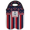 Nautical Anchors & Stripes Double Wine Tote - Flat (new)