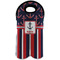 Nautical Anchors & Stripes Double Wine Tote - Front (new)