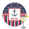Nautical Anchors & Stripes Printed Drink Topper (Personalized)