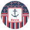 Nautical Anchors & Stripes Drink Topper - Small - Single