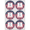 Nautical Anchors & Stripes Drink Topper - XLarge - Set of 6