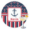Nautical Anchors & Stripes Drink Topper - XLarge - Single with Drink