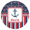 Nautical Anchors & Stripes Drink Topper - XLarge - Single