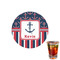 Nautical Anchors & Stripes Printed Drink Topper - 1.5" (Personalized)
