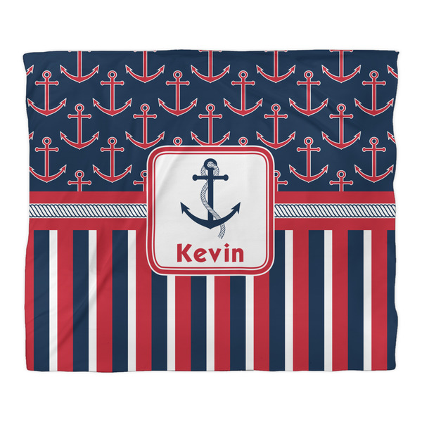 Nautical Anchors & Stripes Duvet Cover - King - Front