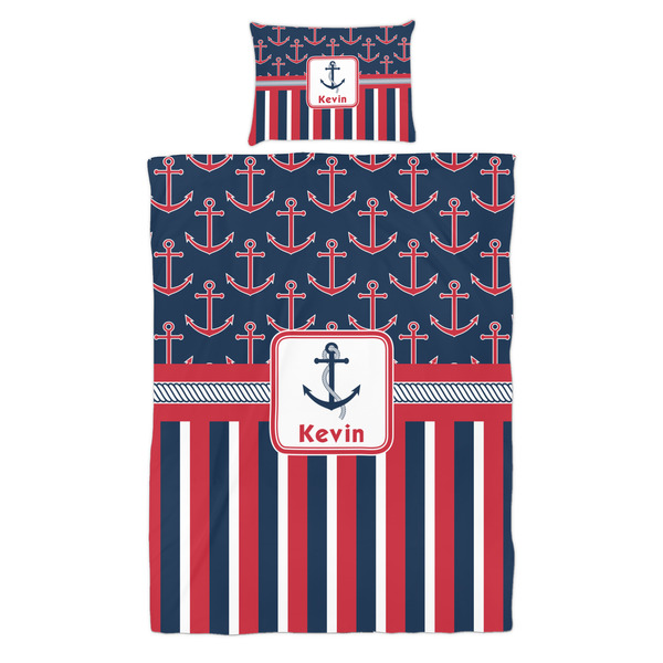 Nautical Anchors & Stripes Duvet Cover Set - Twin - Alt Approval
