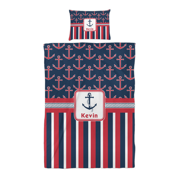 Nautical Anchors & Stripes Duvet Cover Set - Twin XL - Alt Approval