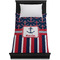 Nautical Anchors & Stripes Duvet Cover - Twin - On Bed - No Prop
