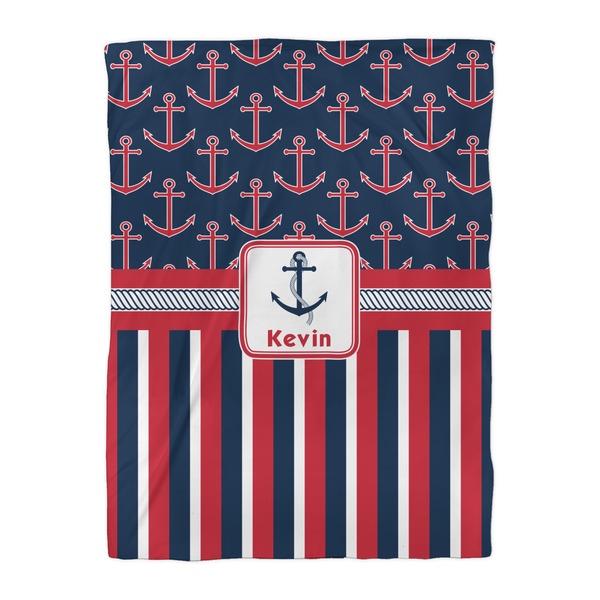Nautical Anchors & Stripes Duvet Cover - Twin XL - Front