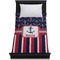 Nautical Anchors & Stripes Duvet Cover - Twin XL - On Bed - No Prop