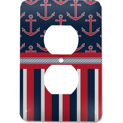 Nautical Anchors & Stripes Electric Outlet Plate (Personalized)