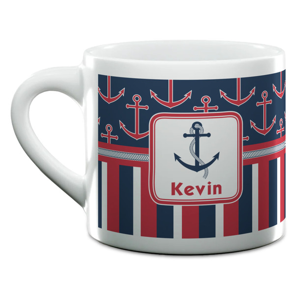 Nautical Anchors & Stripes Espresso Cup - 6oz (Double Shot) (MAIN)