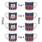 Nautical Anchors & Stripes Espresso Cup - 6oz (Double Shot Set of 4) APPROVAL