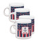 Nautical Anchors & Stripes Single Shot Espresso Cups - Set of 4 (Personalized)