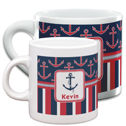 Nautical Anchors & Stripes Espresso Cup (Personalized)