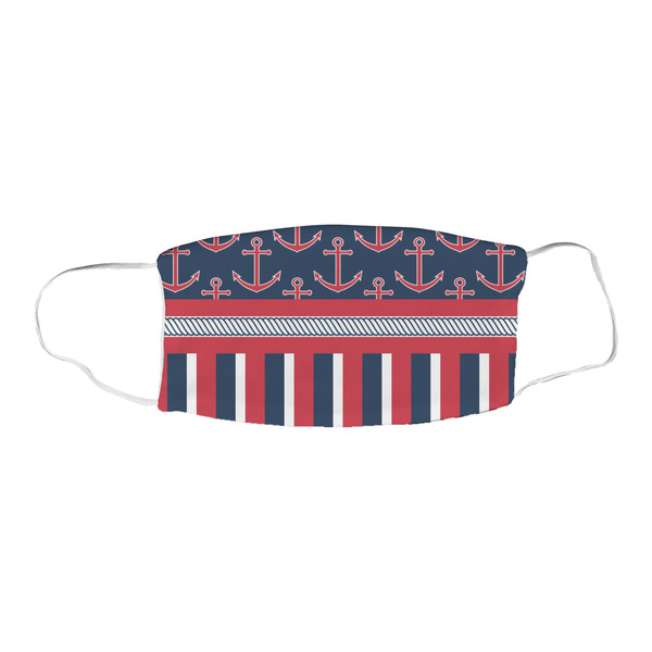 Nautical Anchors & Stripes Fabric Face Mask