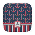 Nautical Anchors & Stripes Face Towel (Personalized)