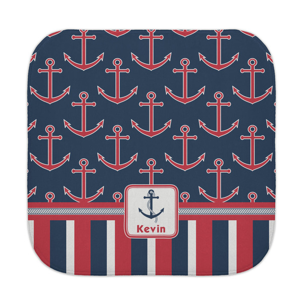 Custom Nautical Anchors & Stripes Face Towel (Personalized)