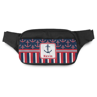 Nautical Anchors & Stripes Fanny Pack (Personalized)