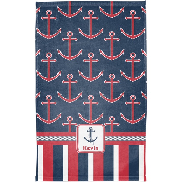 Nautical Anchors & Stripes Finger Tip Towel - Full View