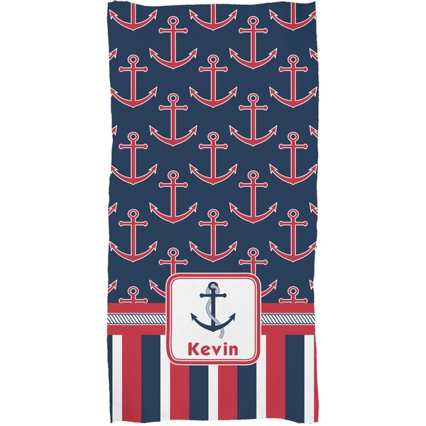 Nautical Anchors & Stripes Full Sized Bath Towel - Apvl