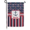 Nautical Anchors & Stripes Garden Flag & Garden Pole