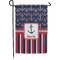 Nautical Anchors & Stripes Garden Flag & Garden Pole