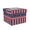 Nautical Anchors & Stripes Gift Boxes with Lid - Canvas Wrapped - Medium - Front/Main
