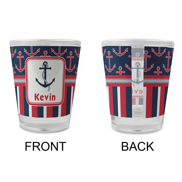 Nautical Anchors & Stripes Glass Shot Glass - Standard - APPROVAL