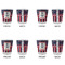 Nautical Anchors & Stripes Glass Shot Glass - Standard - Set of 4 - APPROVAL