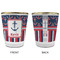 Nautical Anchors & Stripes Glass Shot Glass - with gold rim - APPROVAL