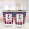 Nautical Anchors & Stripes Glass Shot Glass - with gold rim - LIFESTYLE