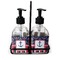Nautical Anchors & Stripes Glass Soap Lotion Bottle