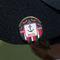 Nautical Anchors & Stripes Golf Ball Marker Hat Clip - Gold - On Hat