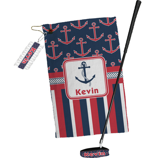 Nautical Anchors & Stripes Golf Gift Kit (Full Print)
