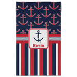Nautical Anchors & Stripes Golf Towel - Poly-Cotton Blend w/ Name or Text