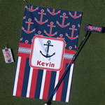 Nautical Anchors & Stripes Golf Towel Gift Set (Personalized)