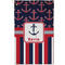 Nautical Anchors & Stripes Golf Towel - Poly-Cotton Blend - Small w/ Name or Text