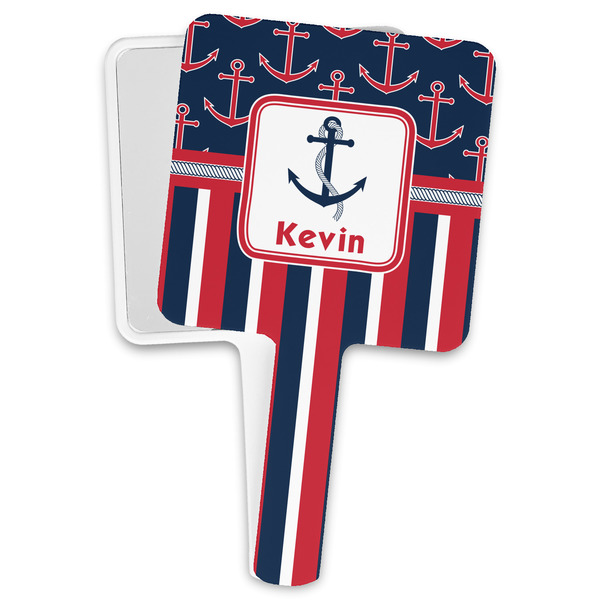 Custom Nautical Anchors & Stripes Hand Mirror (Personalized)