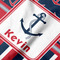 Nautical Anchors & Stripes Hooded Baby Towel- Detail Close Up