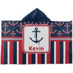 Nautical Anchors & Stripes Kids Hooded Towel (Personalized)