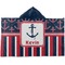 Nautical Anchors & Stripes Hooded towel