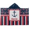 Nautical Anchors & Stripes Kids Hooded Towel (Personalized)