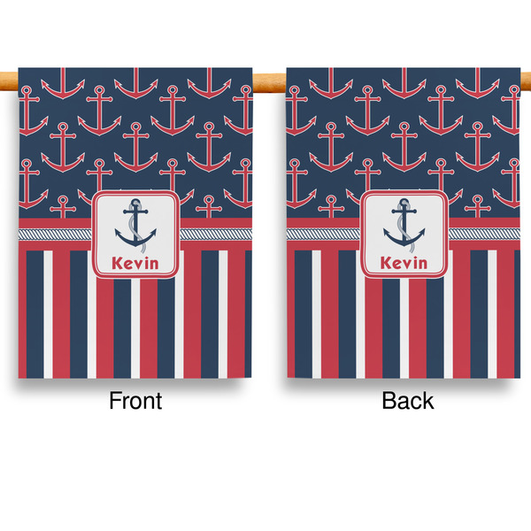 Nautical Anchors & Stripes House Flags - Double Sided - APPROVAL
